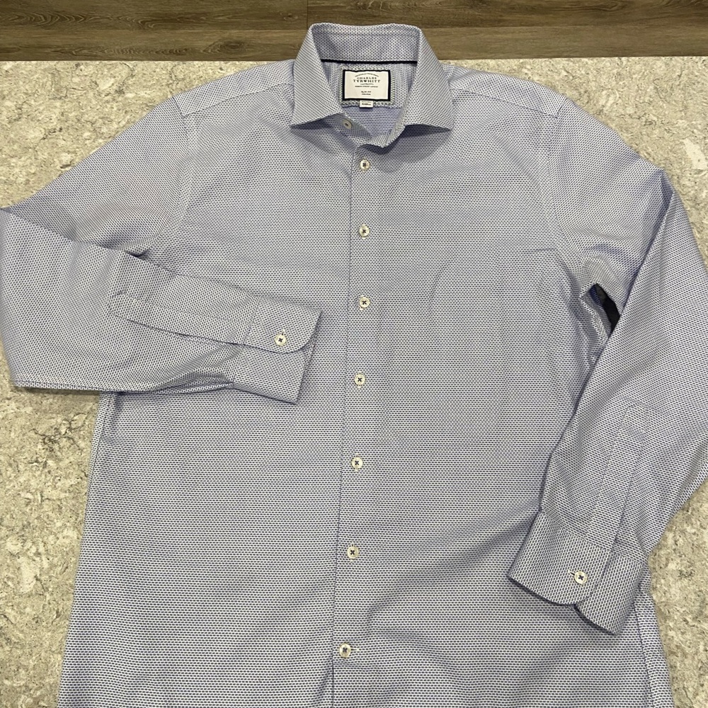Charles Tyrwhitt Light Blue Patterned Dress Shirt